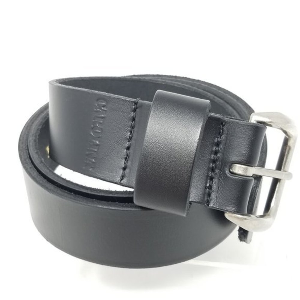 Carolina‎ belt men's black leather with silver tone buckle 36